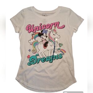 Disney Minnie Mouse Unicorn Dreams white t-shirt size L (10/12) for girls